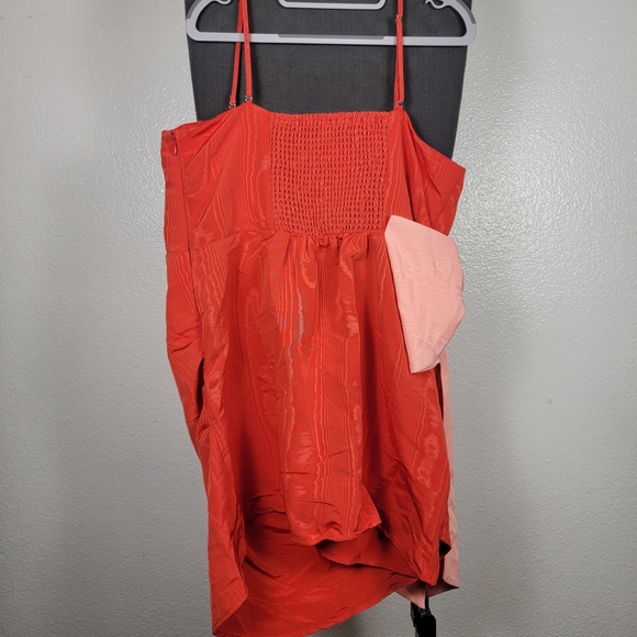 Future Collective Women's Holiday Sweetheart Bow Mini Dress Red Size XL - Picture 2 of 5